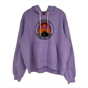 Cotopaxi Purple Colorful Outdoor Graphic Pullover Sweatshirt Drawstring Hoodie L